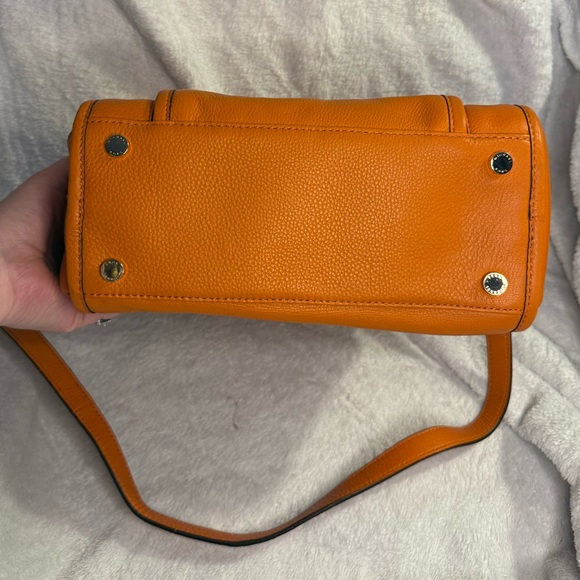 Michael Kors Orange Pebbled Leather Satchel with Adjustable Crossbody Strap EUC - Picture 5 of 16